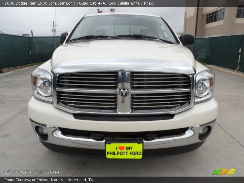 Cool Vanilla White / Khaki 2008 Dodge Ram 1500 Lone Star Edition Quad Cab 4x4