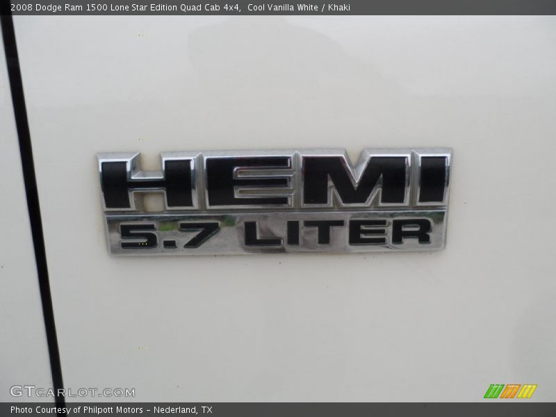 Cool Vanilla White / Khaki 2008 Dodge Ram 1500 Lone Star Edition Quad Cab 4x4