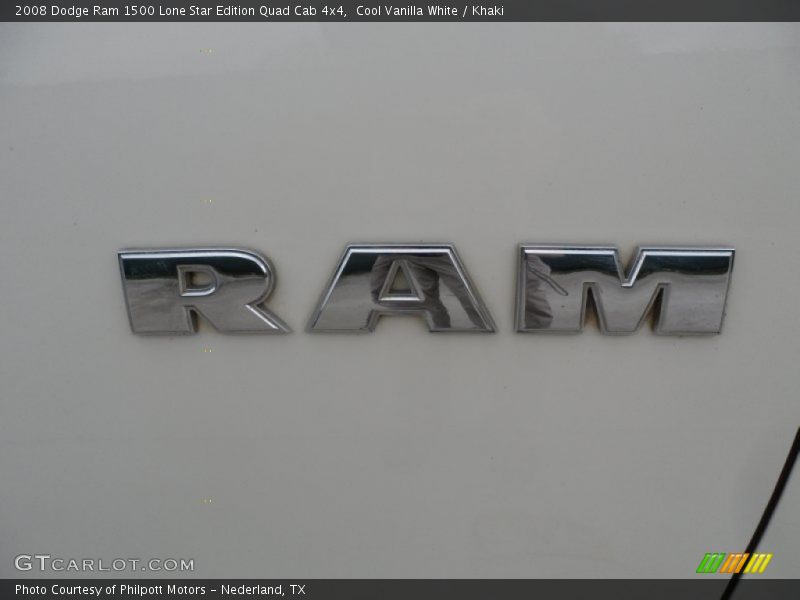 Cool Vanilla White / Khaki 2008 Dodge Ram 1500 Lone Star Edition Quad Cab 4x4
