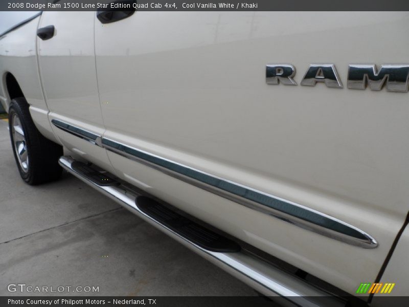 Cool Vanilla White / Khaki 2008 Dodge Ram 1500 Lone Star Edition Quad Cab 4x4