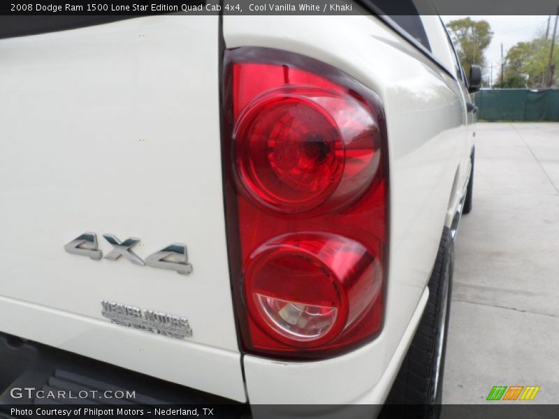 Cool Vanilla White / Khaki 2008 Dodge Ram 1500 Lone Star Edition Quad Cab 4x4