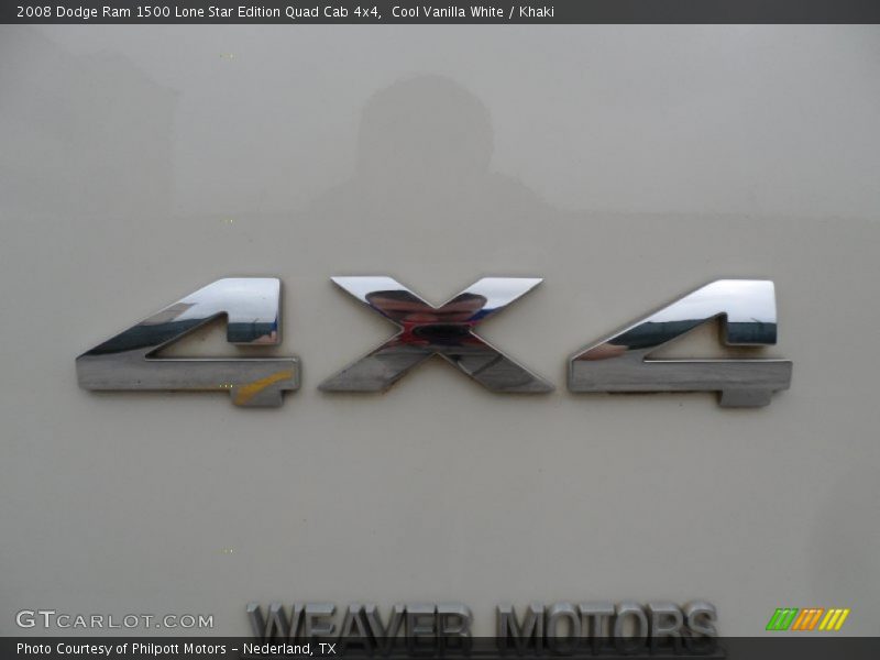 Cool Vanilla White / Khaki 2008 Dodge Ram 1500 Lone Star Edition Quad Cab 4x4