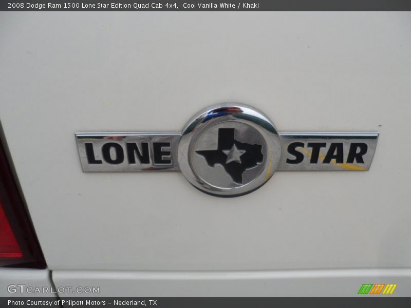 Cool Vanilla White / Khaki 2008 Dodge Ram 1500 Lone Star Edition Quad Cab 4x4