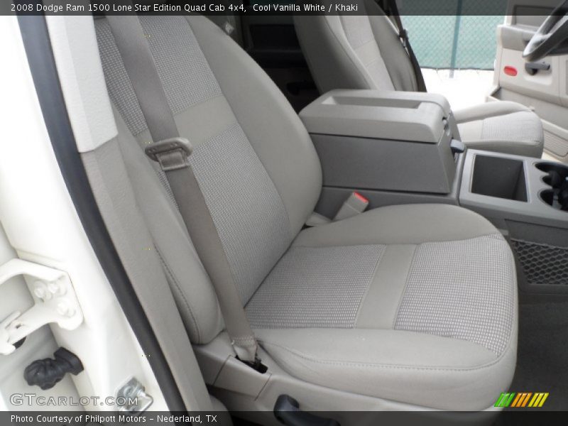 Cool Vanilla White / Khaki 2008 Dodge Ram 1500 Lone Star Edition Quad Cab 4x4