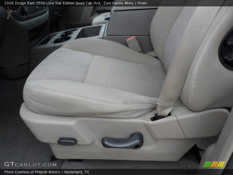 Cool Vanilla White / Khaki 2008 Dodge Ram 1500 Lone Star Edition Quad Cab 4x4