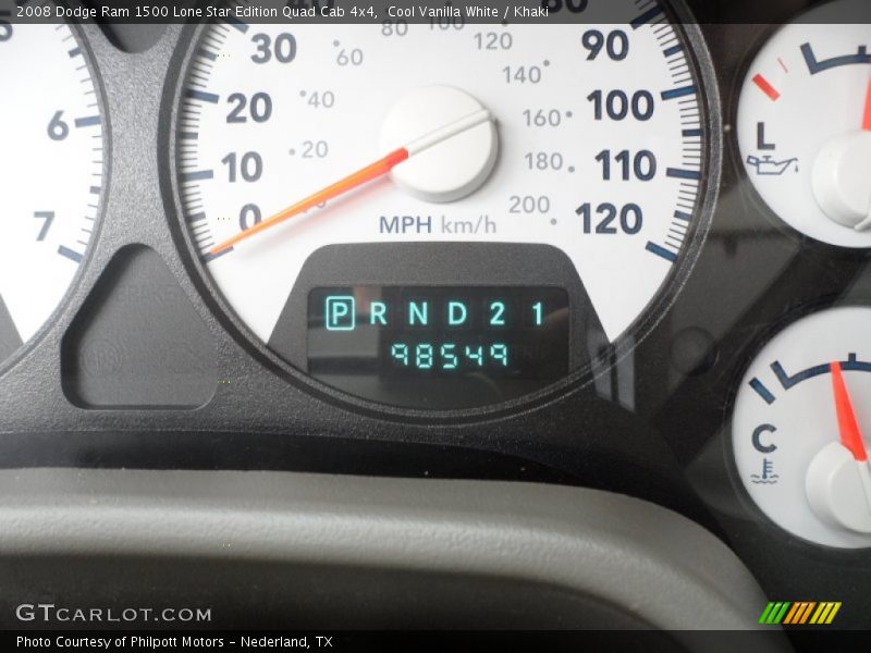 Cool Vanilla White / Khaki 2008 Dodge Ram 1500 Lone Star Edition Quad Cab 4x4