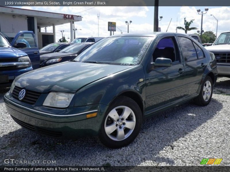 Bright Green Pearl / Black 1999 Volkswagen Jetta GL Sedan