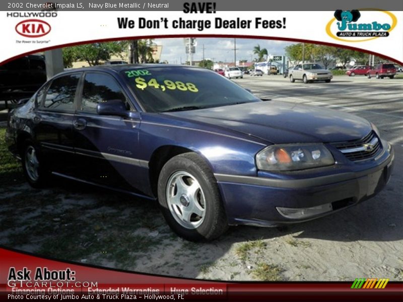 Navy Blue Metallic / Neutral 2002 Chevrolet Impala LS