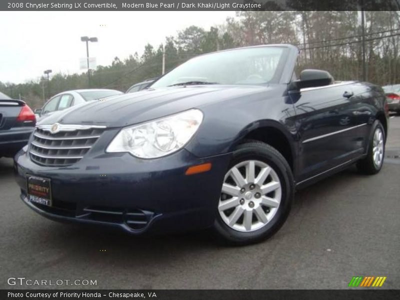 Modern Blue Pearl / Dark Khaki/Light Graystone 2008 Chrysler Sebring LX Convertible