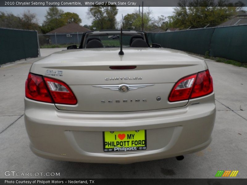 White Gold / Dark Slate Gray 2010 Chrysler Sebring Touring Convertible
