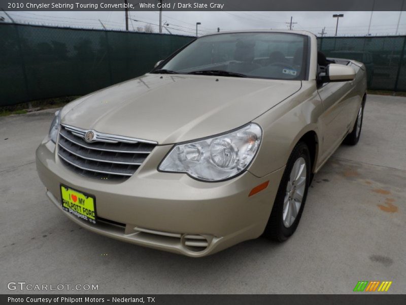 White Gold / Dark Slate Gray 2010 Chrysler Sebring Touring Convertible