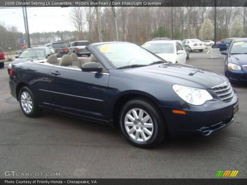 Modern Blue Pearl / Dark Khaki/Light Graystone 2008 Chrysler Sebring LX Convertible