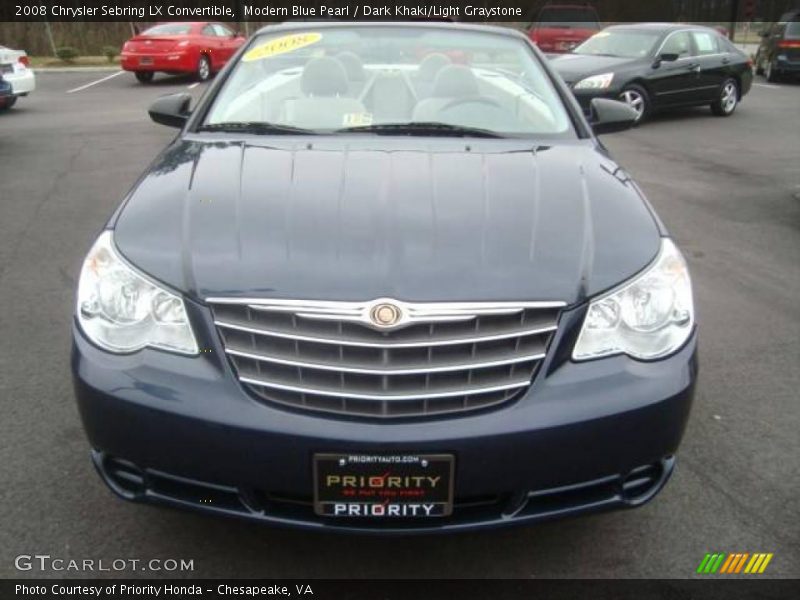 Modern Blue Pearl / Dark Khaki/Light Graystone 2008 Chrysler Sebring LX Convertible
