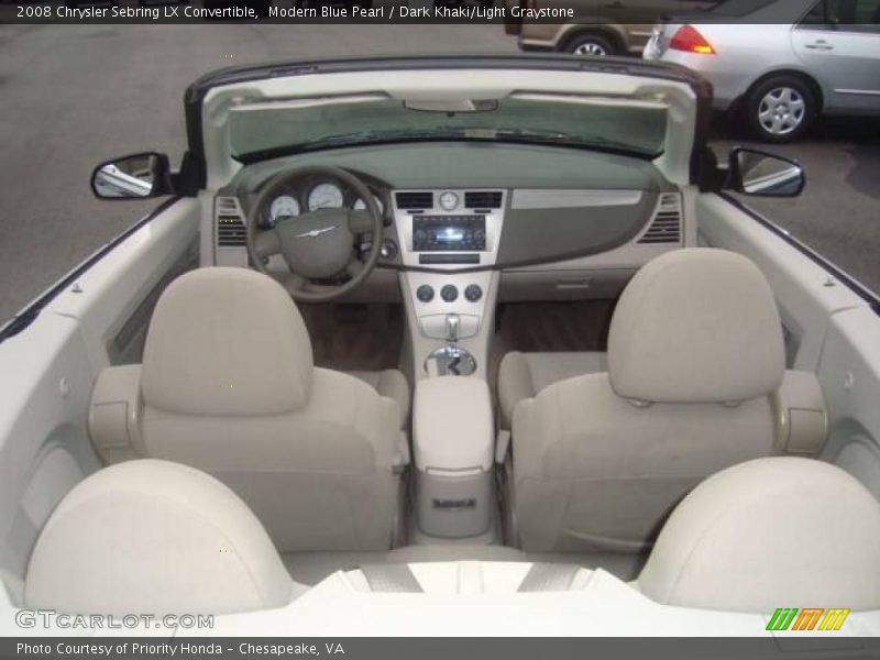 Modern Blue Pearl / Dark Khaki/Light Graystone 2008 Chrysler Sebring LX Convertible