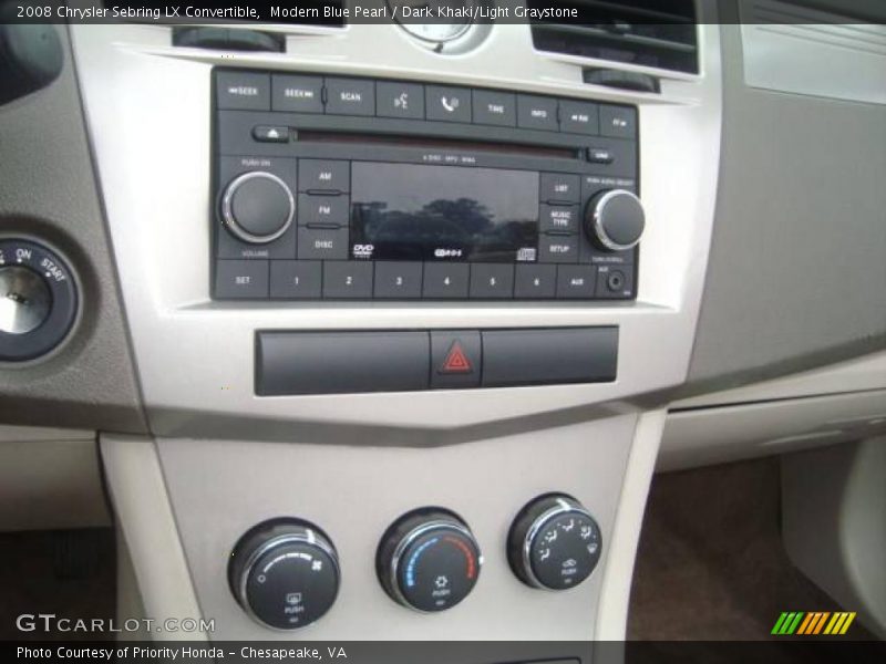 Modern Blue Pearl / Dark Khaki/Light Graystone 2008 Chrysler Sebring LX Convertible