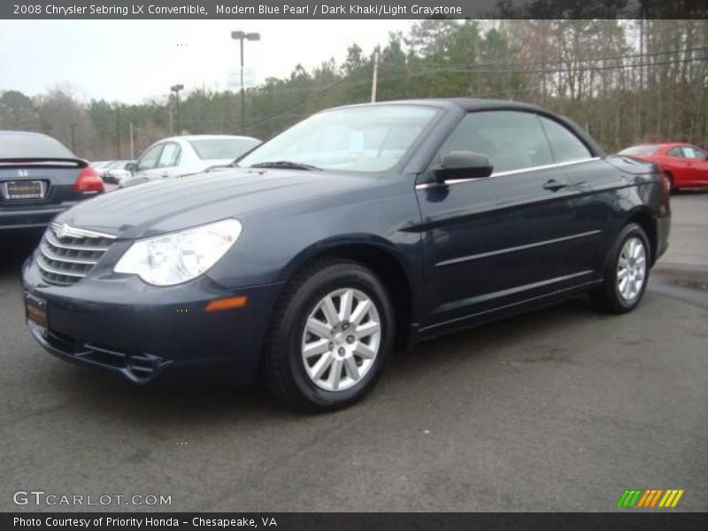 Modern Blue Pearl / Dark Khaki/Light Graystone 2008 Chrysler Sebring LX Convertible