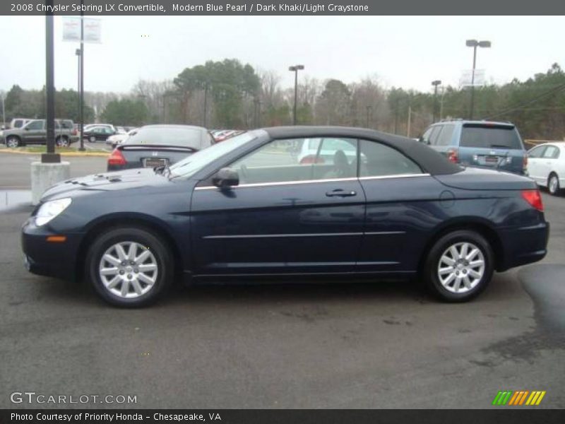 Modern Blue Pearl / Dark Khaki/Light Graystone 2008 Chrysler Sebring LX Convertible