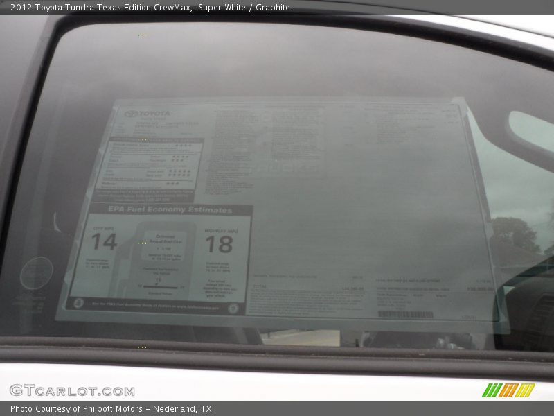 Super White / Graphite 2012 Toyota Tundra Texas Edition CrewMax