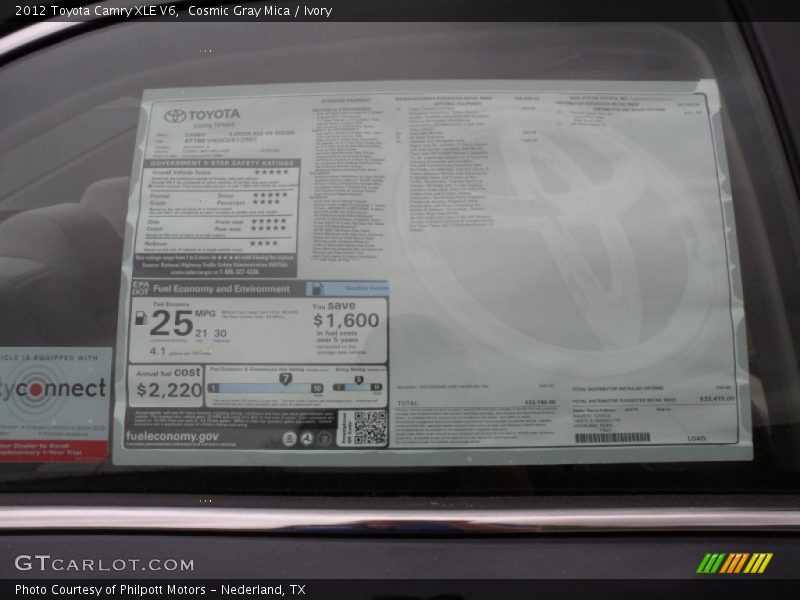 Cosmic Gray Mica / Ivory 2012 Toyota Camry XLE V6