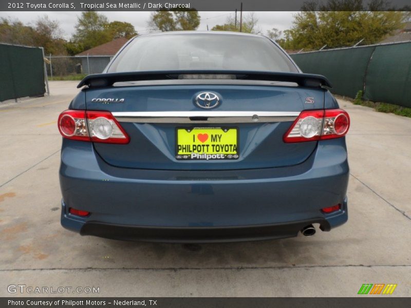 Tropical Sea Metallic / Dark Charcoal 2012 Toyota Corolla S