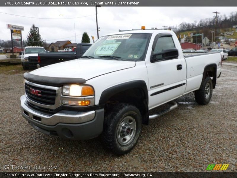 Summit White / Dark Pewter 2003 GMC Sierra 2500HD SLE Regular Cab 4x4