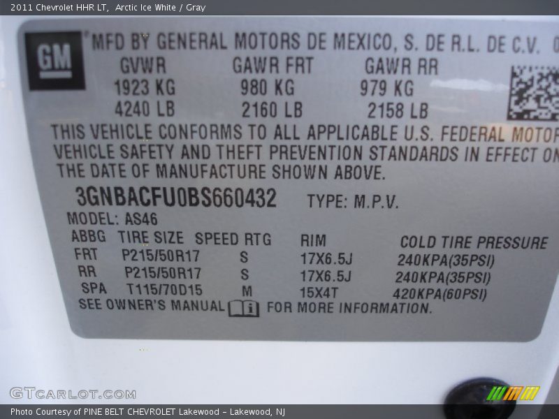 Arctic Ice White / Gray 2011 Chevrolet HHR LT