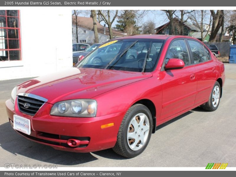 Electric Red Metallic / Gray 2005 Hyundai Elantra GLS Sedan