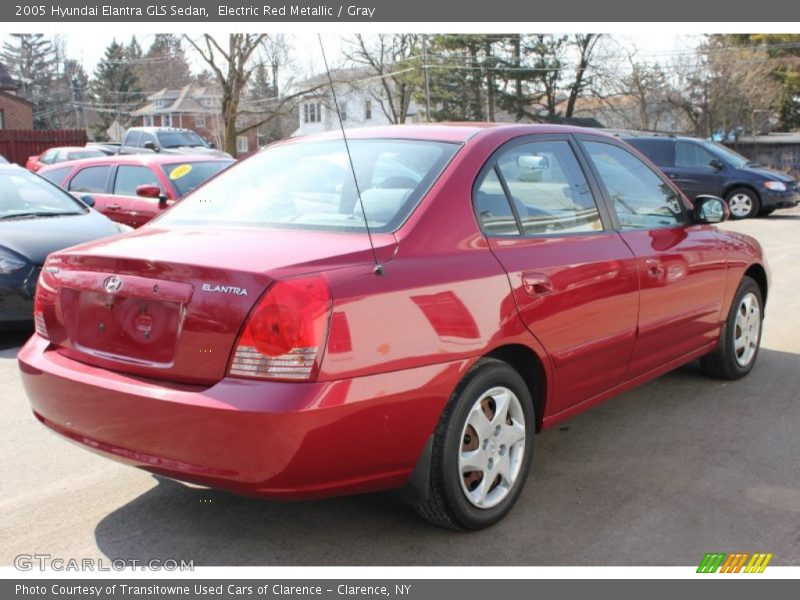 Electric Red Metallic / Gray 2005 Hyundai Elantra GLS Sedan