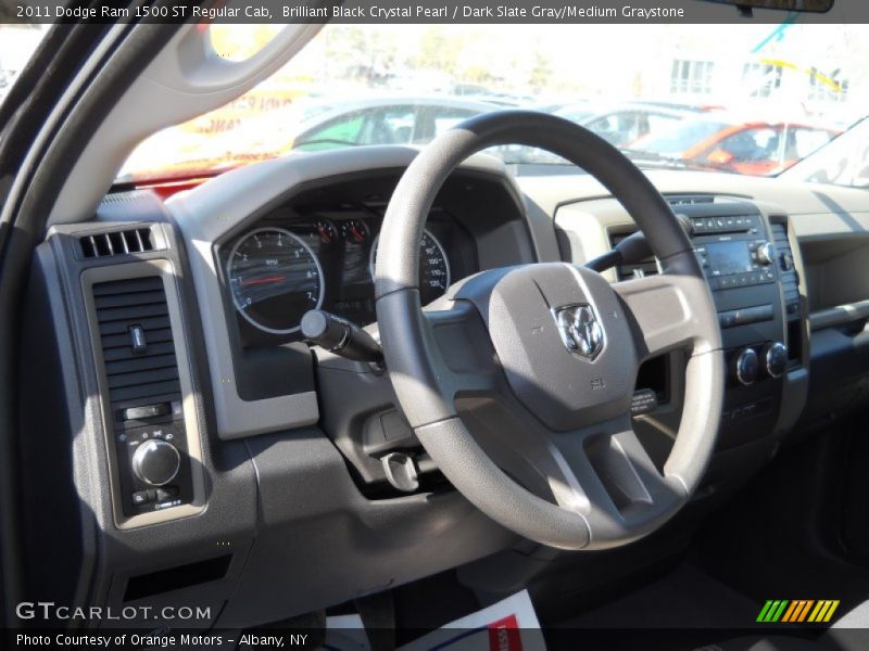 Brilliant Black Crystal Pearl / Dark Slate Gray/Medium Graystone 2011 Dodge Ram 1500 ST Regular Cab