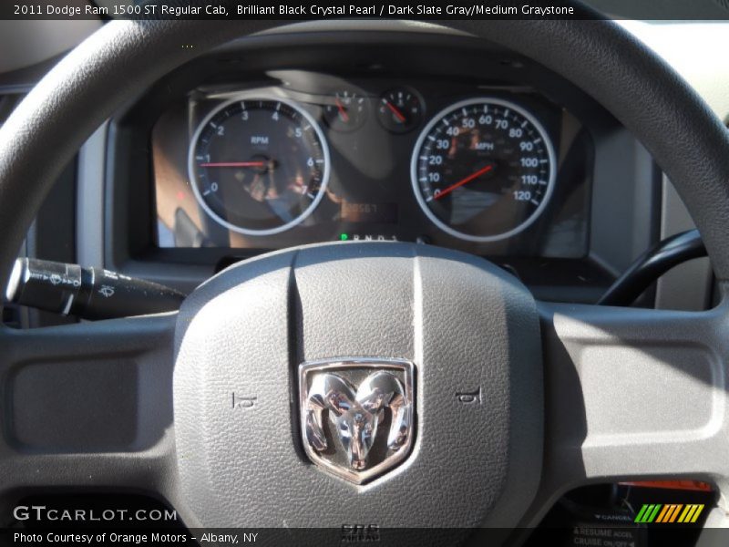 Brilliant Black Crystal Pearl / Dark Slate Gray/Medium Graystone 2011 Dodge Ram 1500 ST Regular Cab