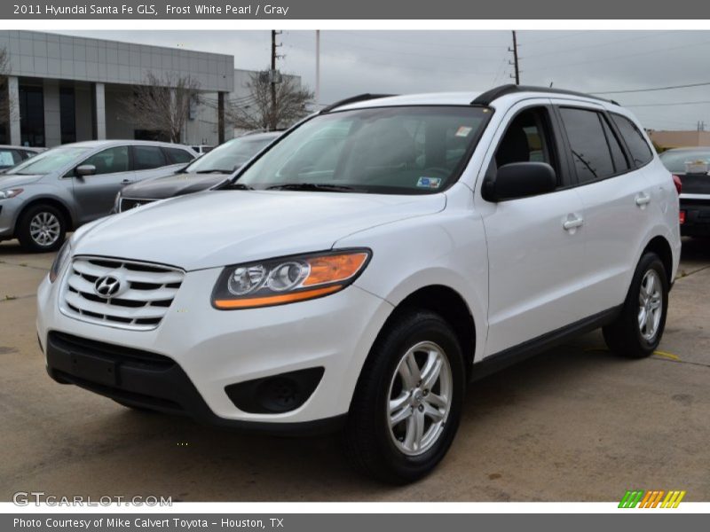 Frost White Pearl / Gray 2011 Hyundai Santa Fe GLS