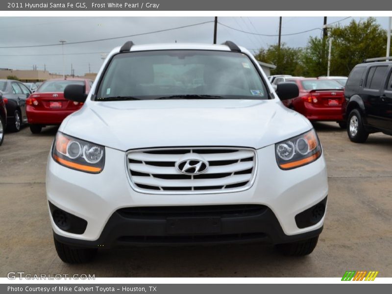 Frost White Pearl / Gray 2011 Hyundai Santa Fe GLS