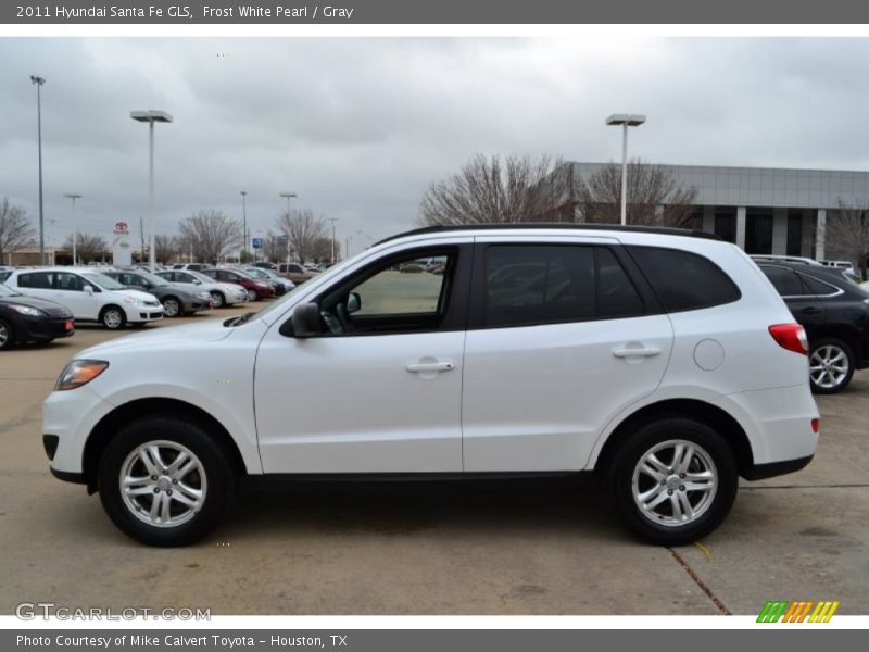 Frost White Pearl / Gray 2011 Hyundai Santa Fe GLS