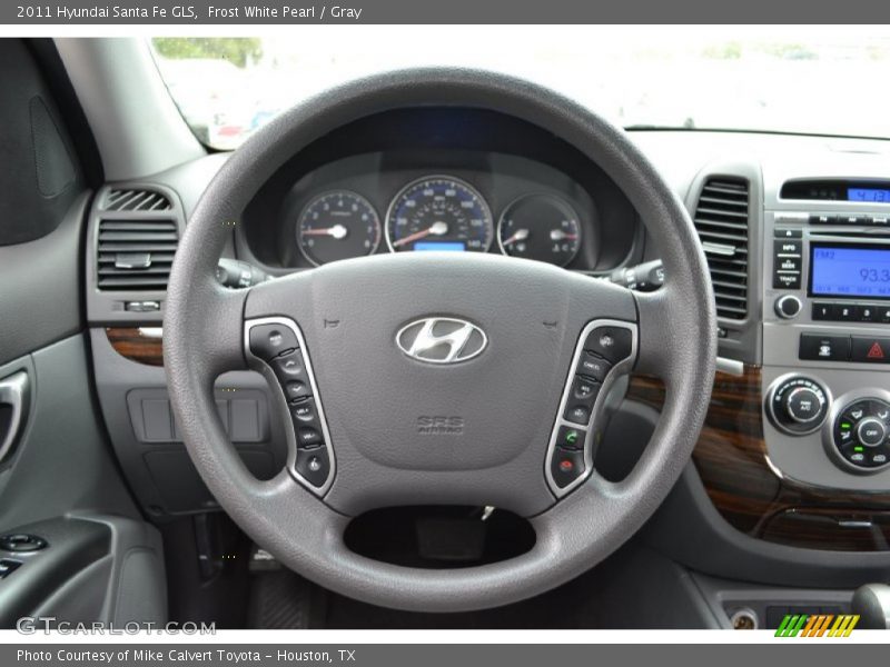 Frost White Pearl / Gray 2011 Hyundai Santa Fe GLS
