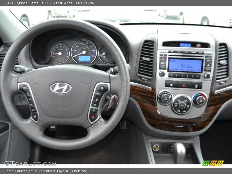 Frost White Pearl / Gray 2011 Hyundai Santa Fe GLS