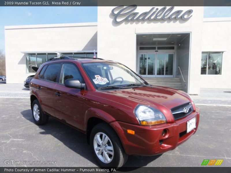 Mesa Red / Gray 2009 Hyundai Tucson GLS