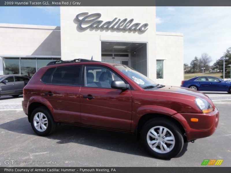 Mesa Red / Gray 2009 Hyundai Tucson GLS