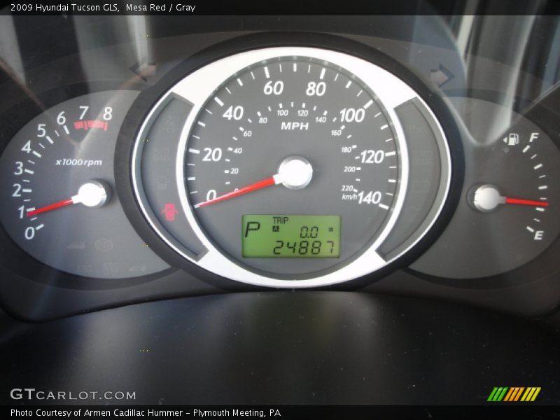 Mesa Red / Gray 2009 Hyundai Tucson GLS