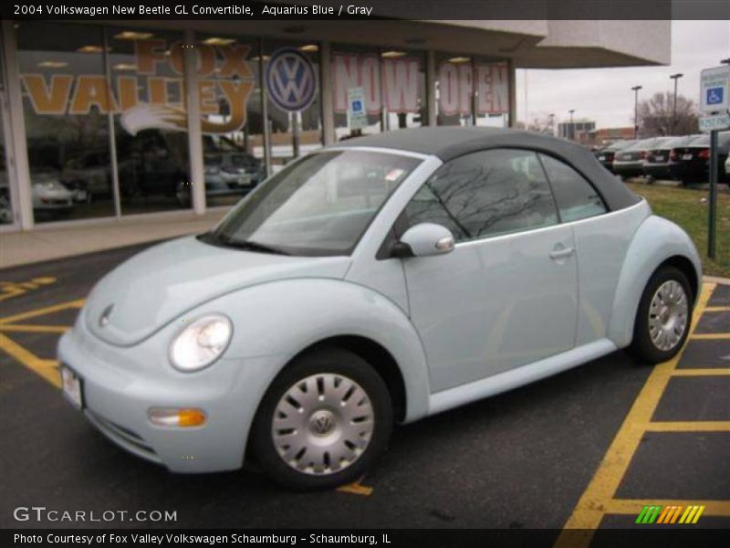 Aquarius Blue / Gray 2004 Volkswagen New Beetle GL Convertible