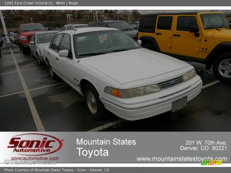 White / Beige 1993 Ford Crown Victoria LX