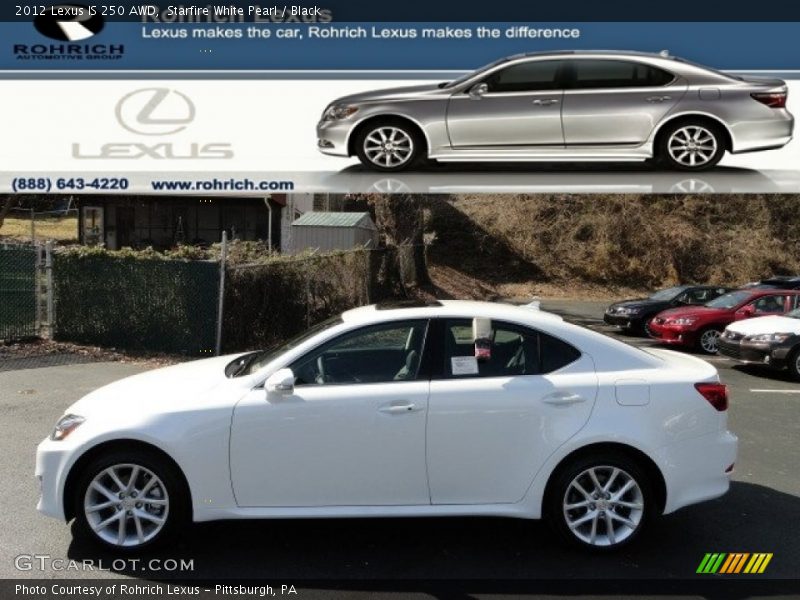 Starfire White Pearl / Black 2012 Lexus IS 250 AWD