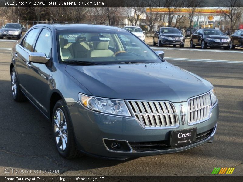 Steel Blue Metallic / Light Camel 2012 Lincoln MKZ AWD