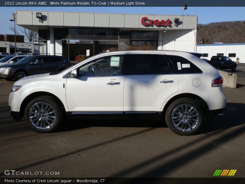White Platinum Metallic Tri-Coat / Medium Light Stone 2012 Lincoln MKX AWD