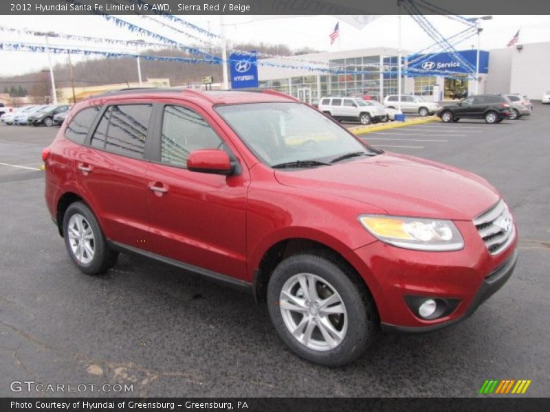 Sierra Red / Beige 2012 Hyundai Santa Fe Limited V6 AWD