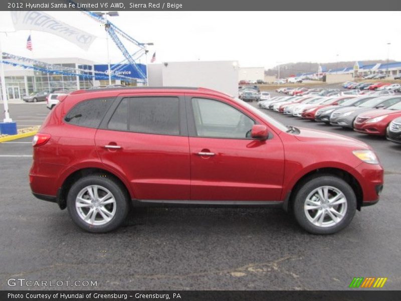 Sierra Red / Beige 2012 Hyundai Santa Fe Limited V6 AWD