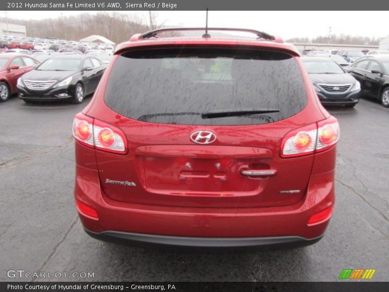 Sierra Red / Beige 2012 Hyundai Santa Fe Limited V6 AWD