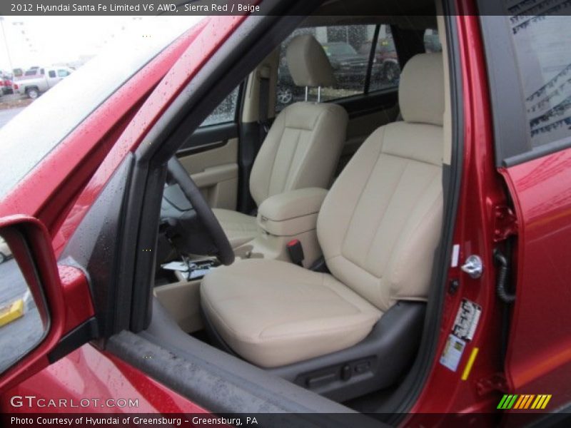 Sierra Red / Beige 2012 Hyundai Santa Fe Limited V6 AWD