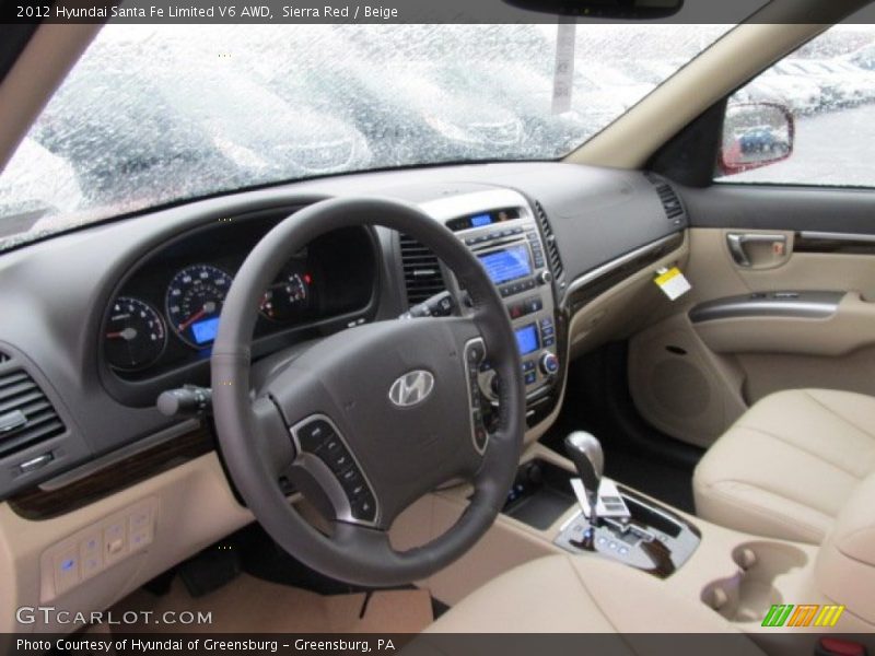 Sierra Red / Beige 2012 Hyundai Santa Fe Limited V6 AWD