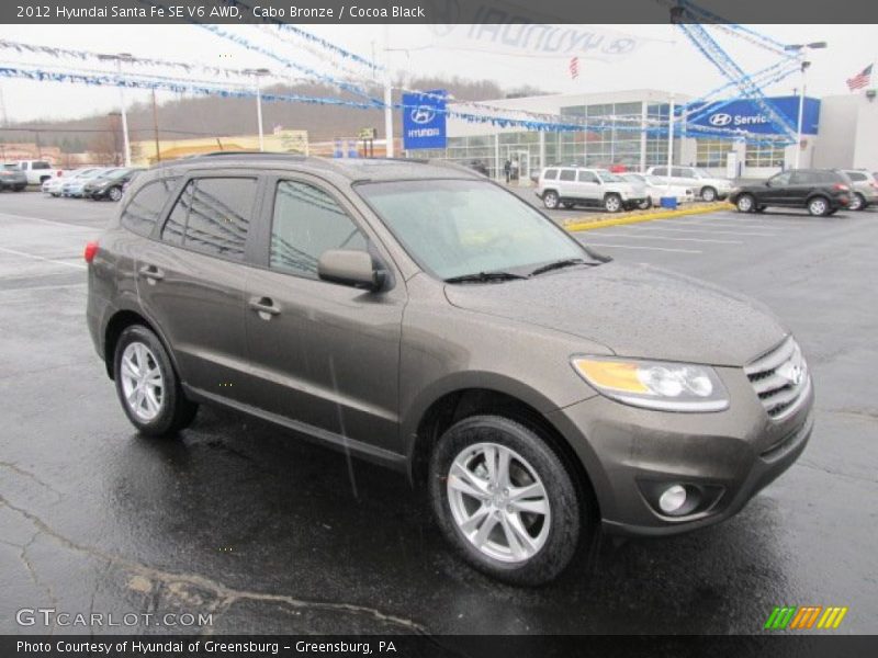 Cabo Bronze / Cocoa Black 2012 Hyundai Santa Fe SE V6 AWD
