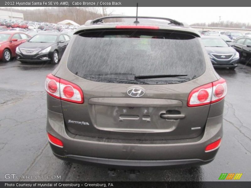 Cabo Bronze / Cocoa Black 2012 Hyundai Santa Fe SE V6 AWD